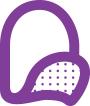 Purple adhesive patches showing perforations