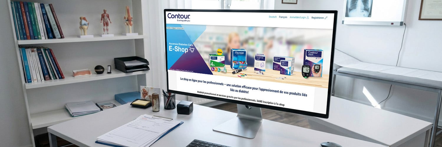 Cabinet avec moniteur et e-shop ouvert aux professionnels